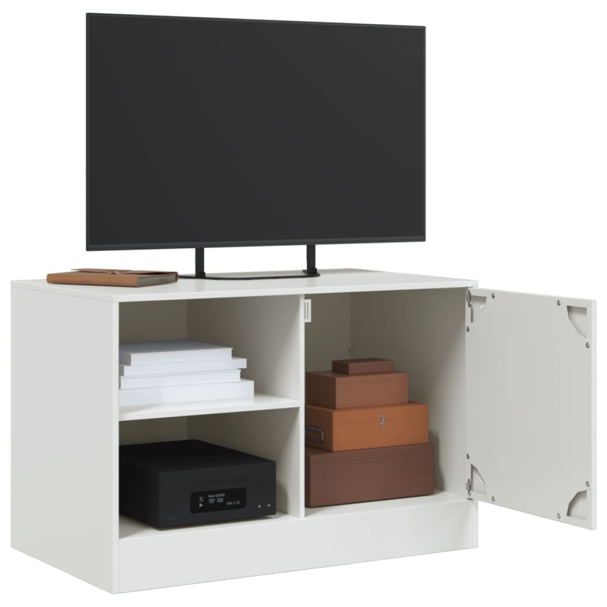 vidaXL Έπιπλο Τηλεόρασης Λευκό 67x39x44 εκ. από Χάλυβα