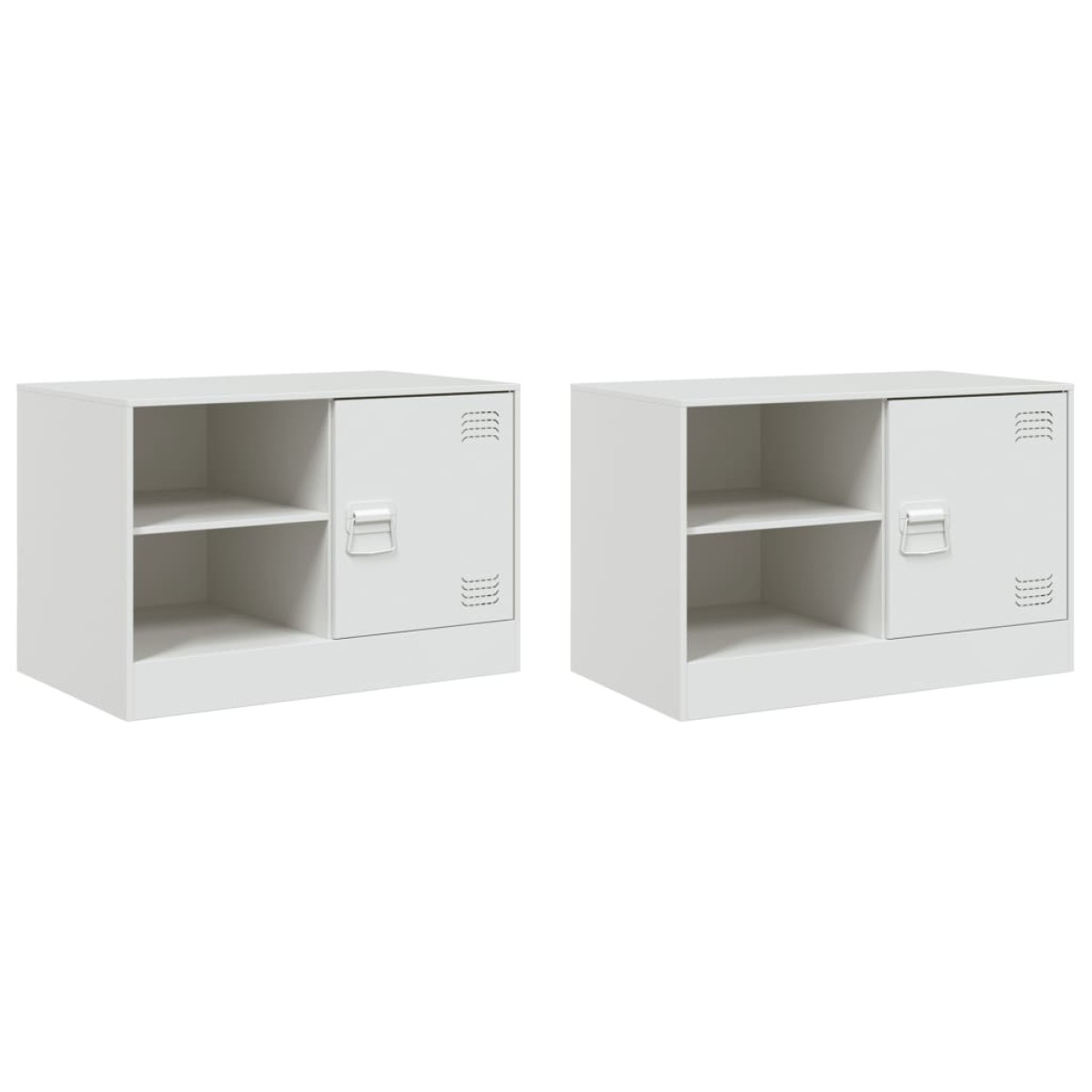 vidaXL Έπιπλα Τηλεόρασης 2 τεμ. Λευκό 67 x 39 x 44 εκ. από Χάλυβα