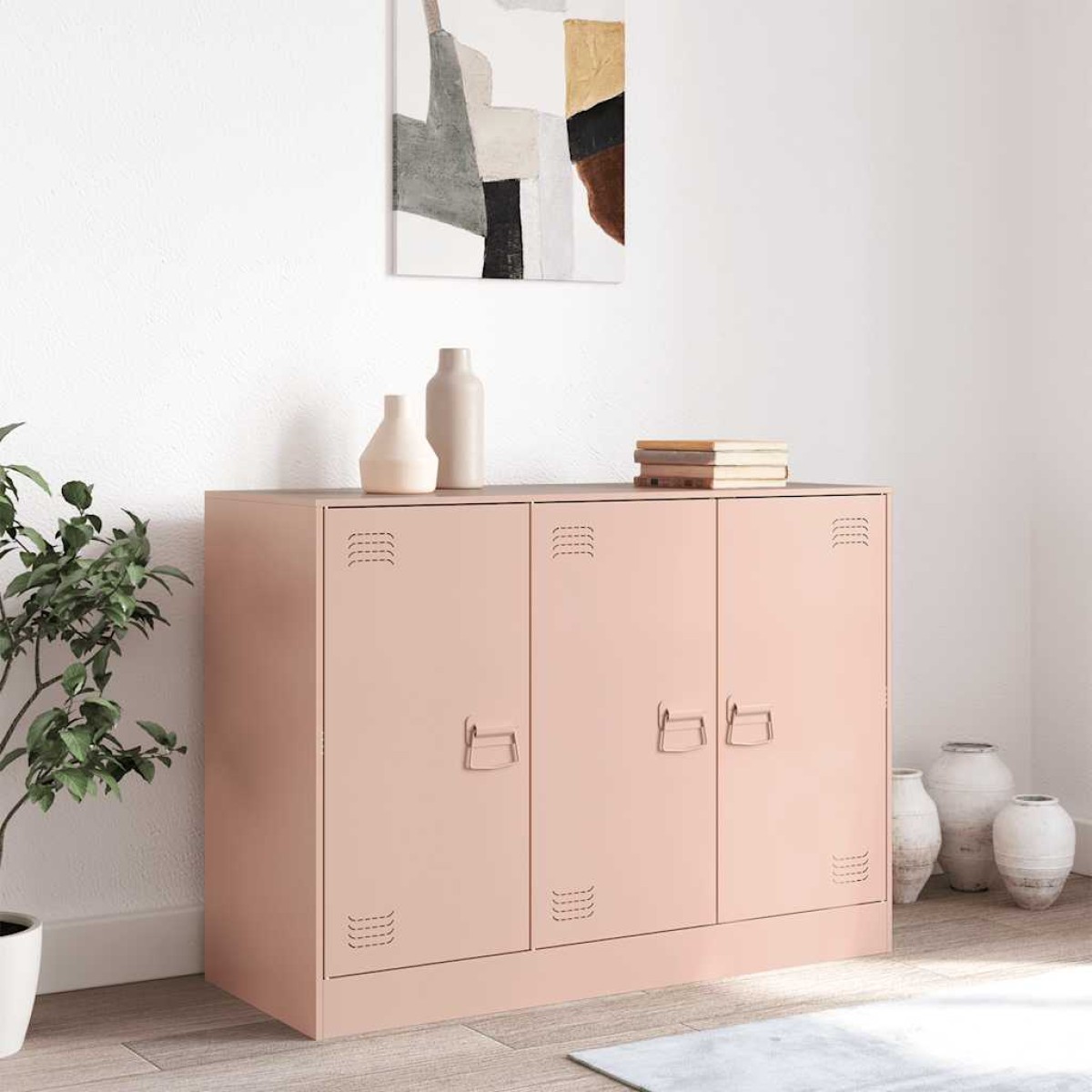 vidaXL Ντουλάπι Ροζ 99x39x73 εκ. από Ατσάλι