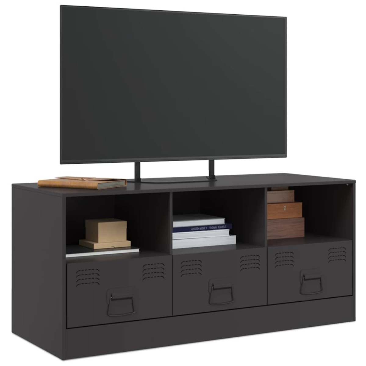 vidaXL Έπιπλο Τηλεόρασης Μαύρο 99x39x44 εκ. από Ατσάλι