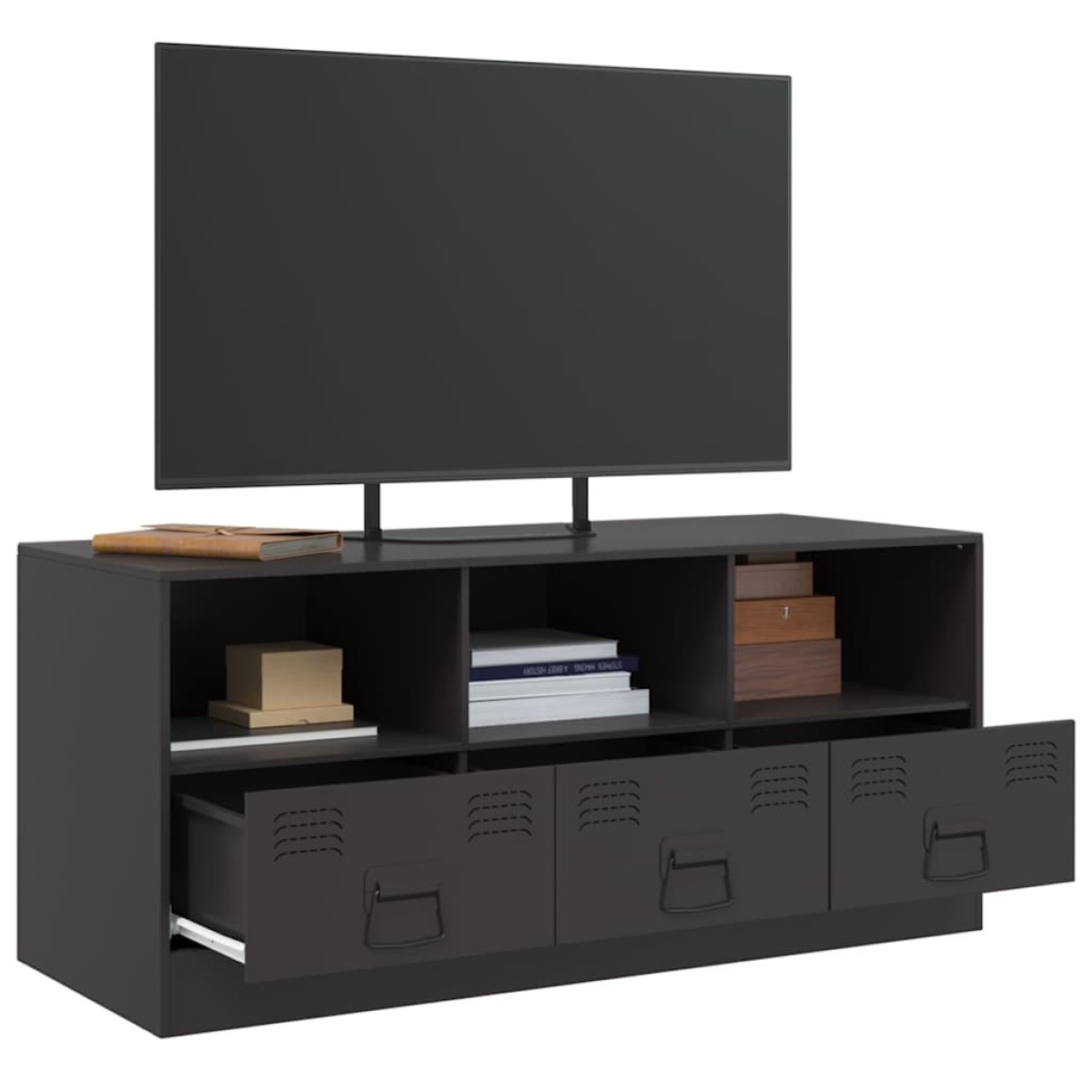 vidaXL Έπιπλο Τηλεόρασης Μαύρο 99x39x44 εκ. από Ατσάλι