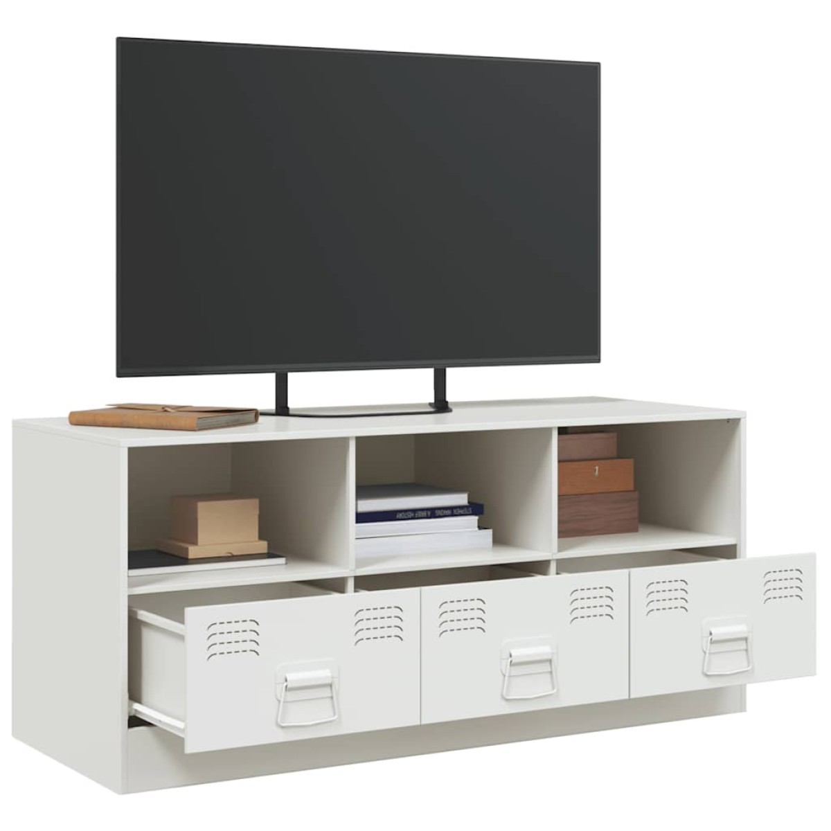 vidaXL Έπιπλο Τηλεόρασης Λευκό 99x39x44 εκ. από Ατσάλι