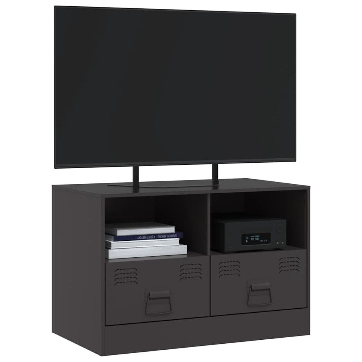 vidaXL Έπιπλο Τηλεόρασης Μαύρο 67x39x44 εκ. από Χάλυβα