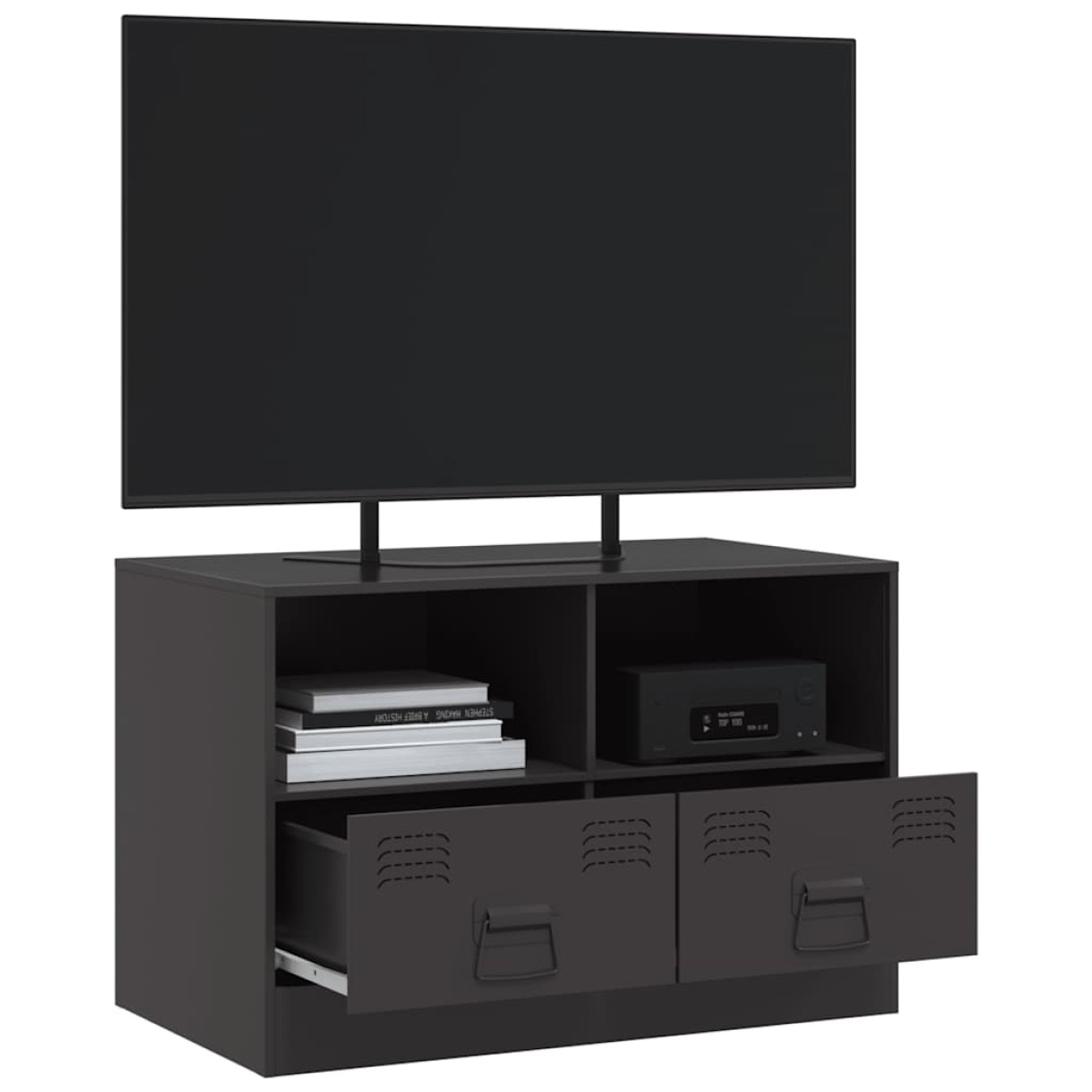 vidaXL Έπιπλο Τηλεόρασης Μαύρο 67x39x44 εκ. από Χάλυβα