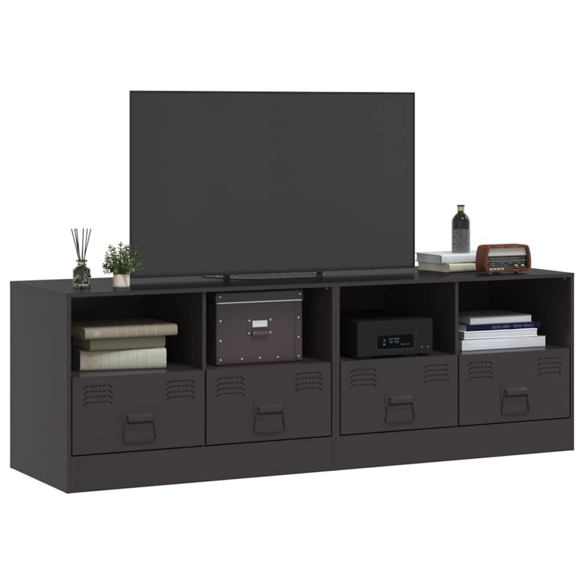 vidaXL Έπιπλα Τηλεόρασης 2 τεμ. Μαύρο 67 x 39 x 44 εκ. από Χάλυβα