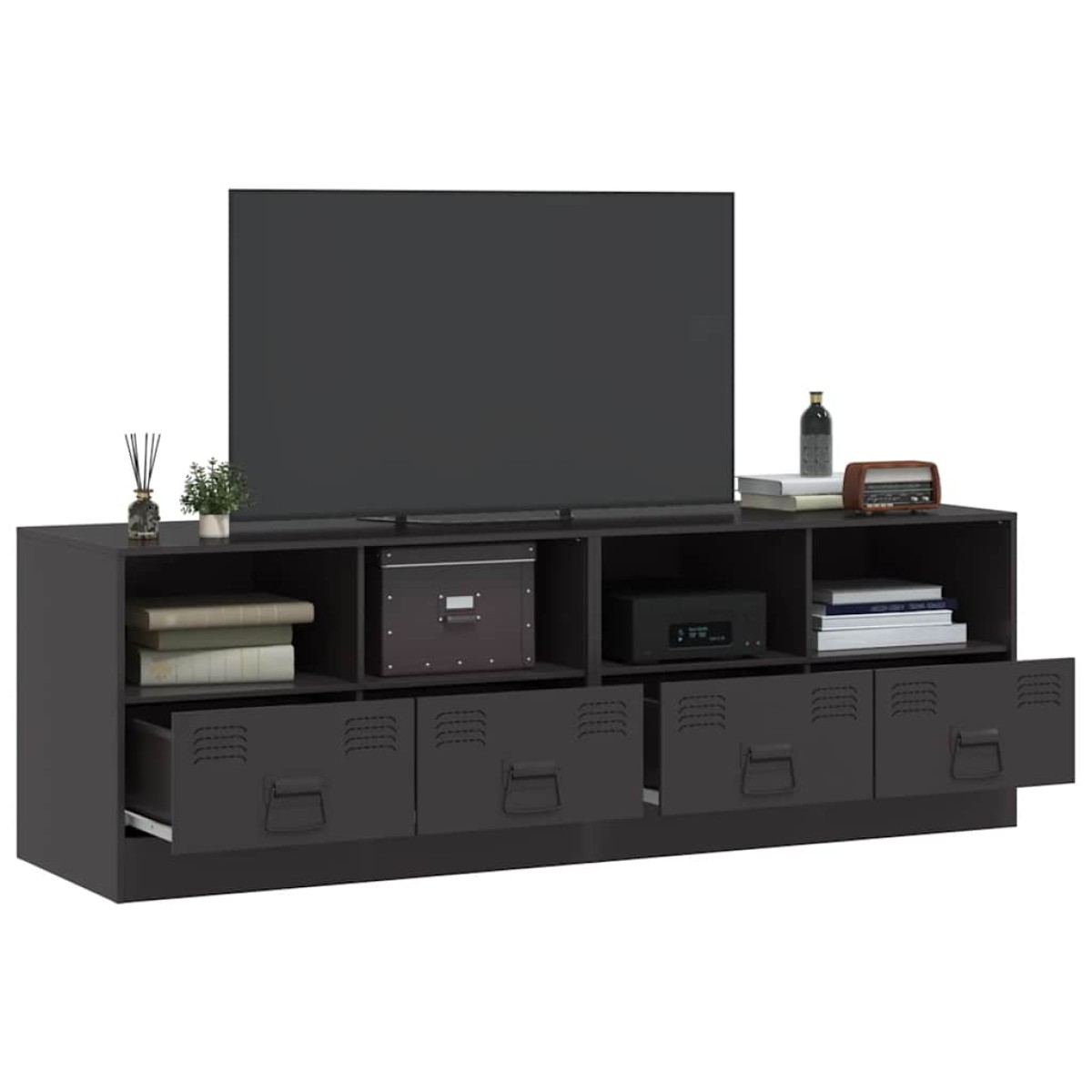 vidaXL Έπιπλα Τηλεόρασης 2 τεμ. Μαύρο 67 x 39 x 44 εκ. από Χάλυβα