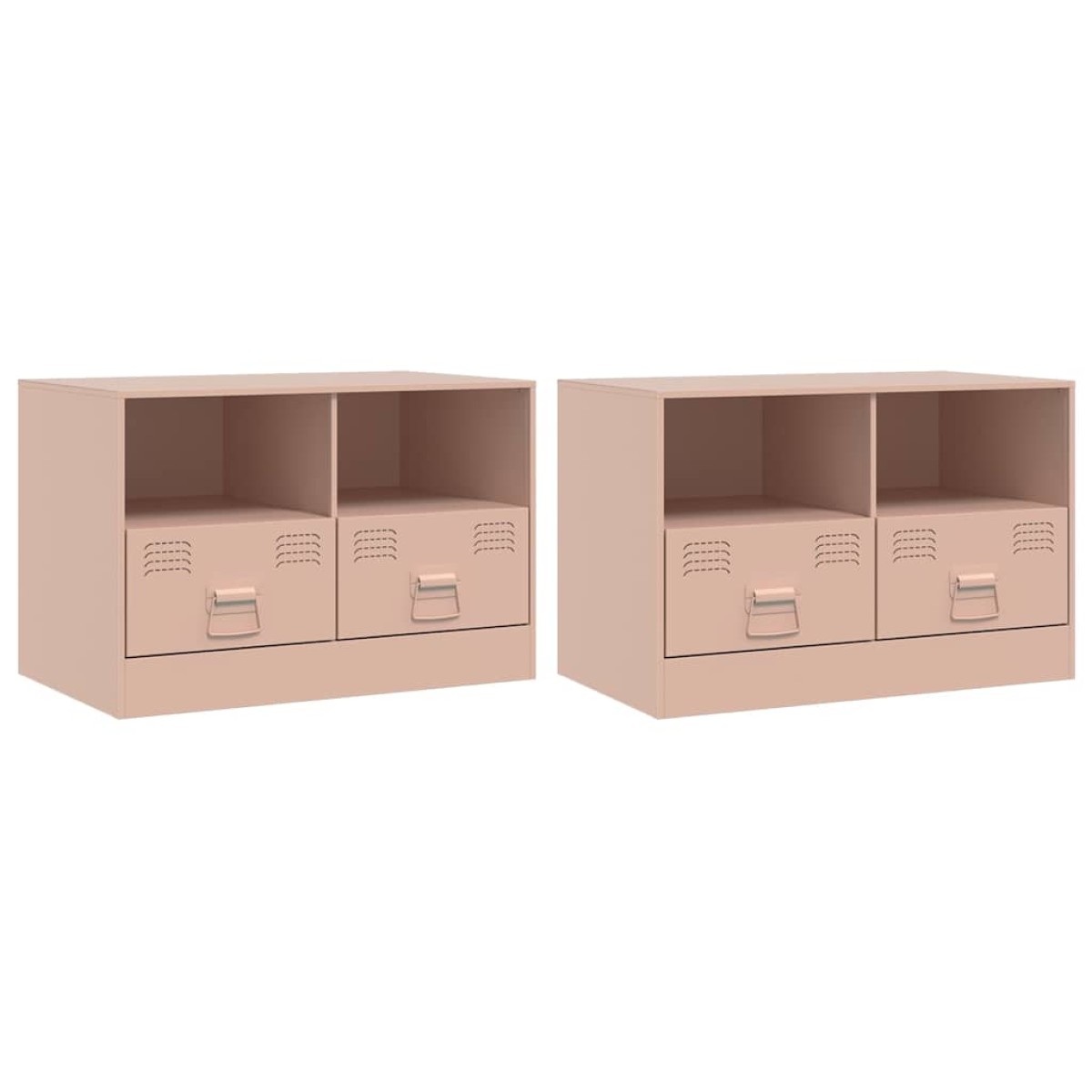 vidaXL Έπιπλα Τηλεόρασης 2 τεμ. Ροζ 67 x 39 x 44 εκ. από Χάλυβα