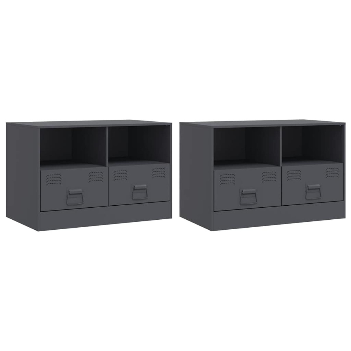 vidaXL Έπιπλα Τηλεόρασης 2 τεμ. Ανθρακί 67 x 39 x 44 εκ. από Χάλυβα