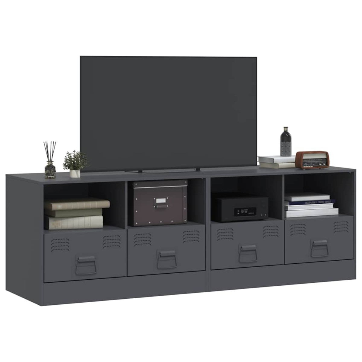 vidaXL Έπιπλα Τηλεόρασης 2 τεμ. Ανθρακί 67 x 39 x 44 εκ. από Χάλυβα