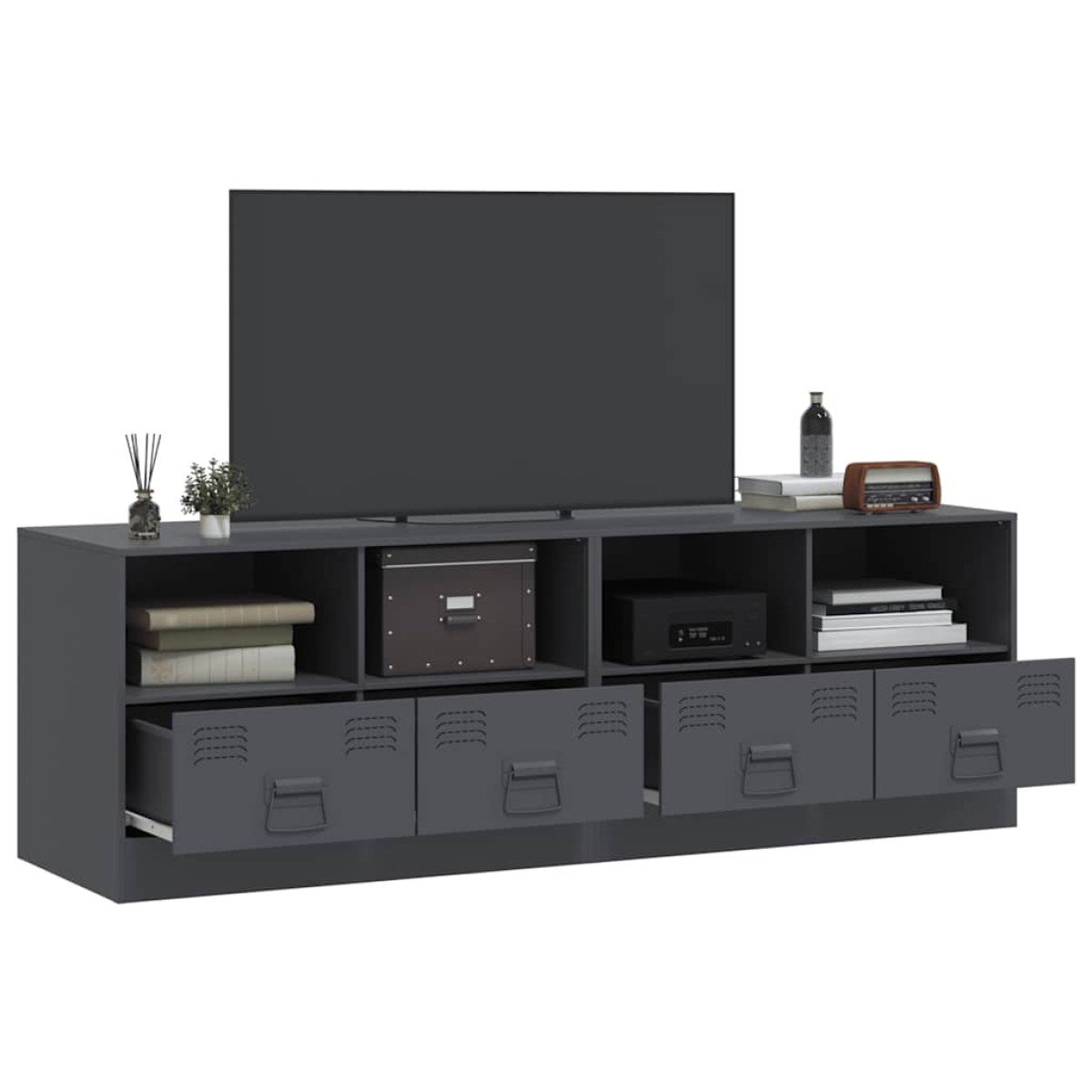 vidaXL Έπιπλα Τηλεόρασης 2 τεμ. Ανθρακί 67 x 39 x 44 εκ. από Χάλυβα