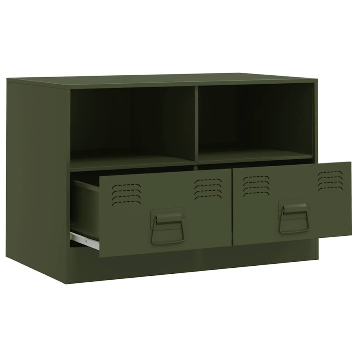 vidaXL Έπιπλα Τηλεόρασης 2 τεμ. Πράσινο Λαδί 67x39x44 εκ. από Χάλυβα