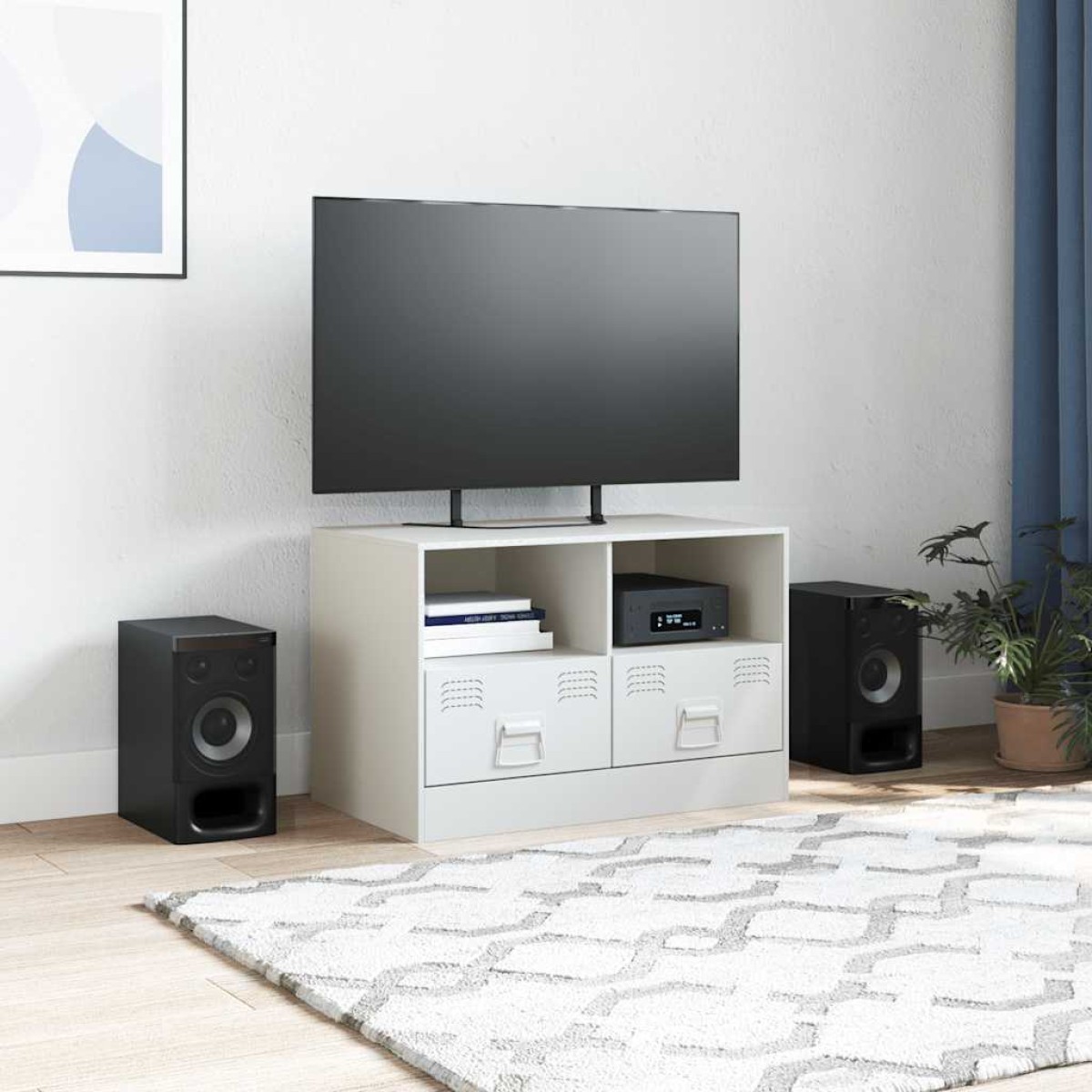 vidaXL Έπιπλο Τηλεόρασης Λευκό 67x39x44 εκ. από Χάλυβα