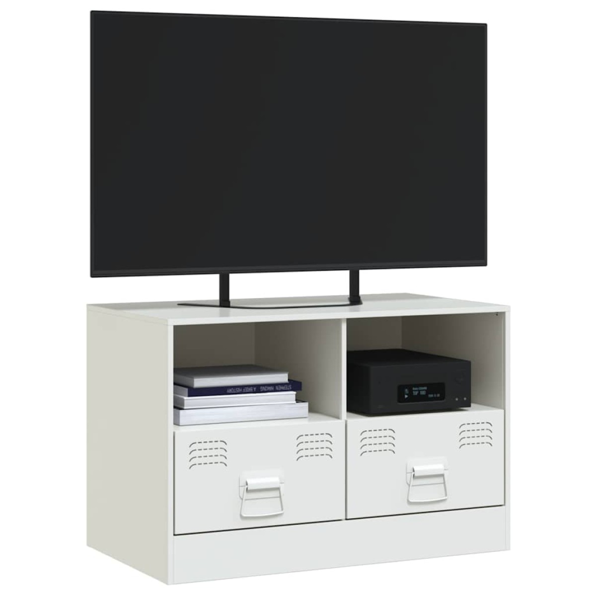 vidaXL Έπιπλο Τηλεόρασης Λευκό 67x39x44 εκ. από Χάλυβα