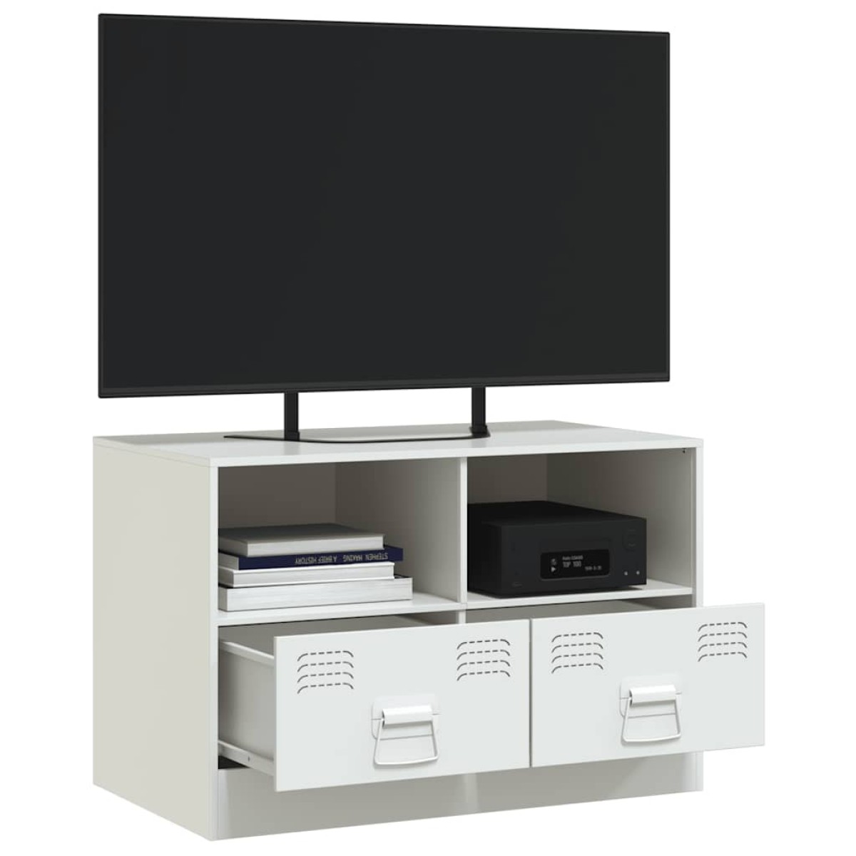 vidaXL Έπιπλο Τηλεόρασης Λευκό 67x39x44 εκ. από Χάλυβα