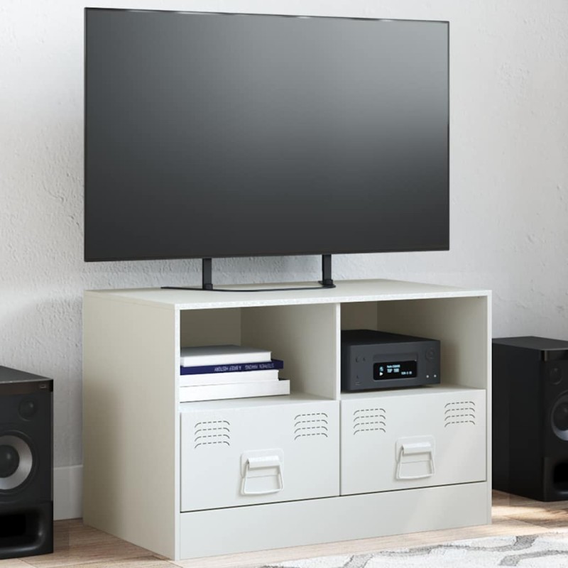 vidaXL Έπιπλο Τηλεόρασης Λευκό 67x39x44 εκ. από Χάλυβα