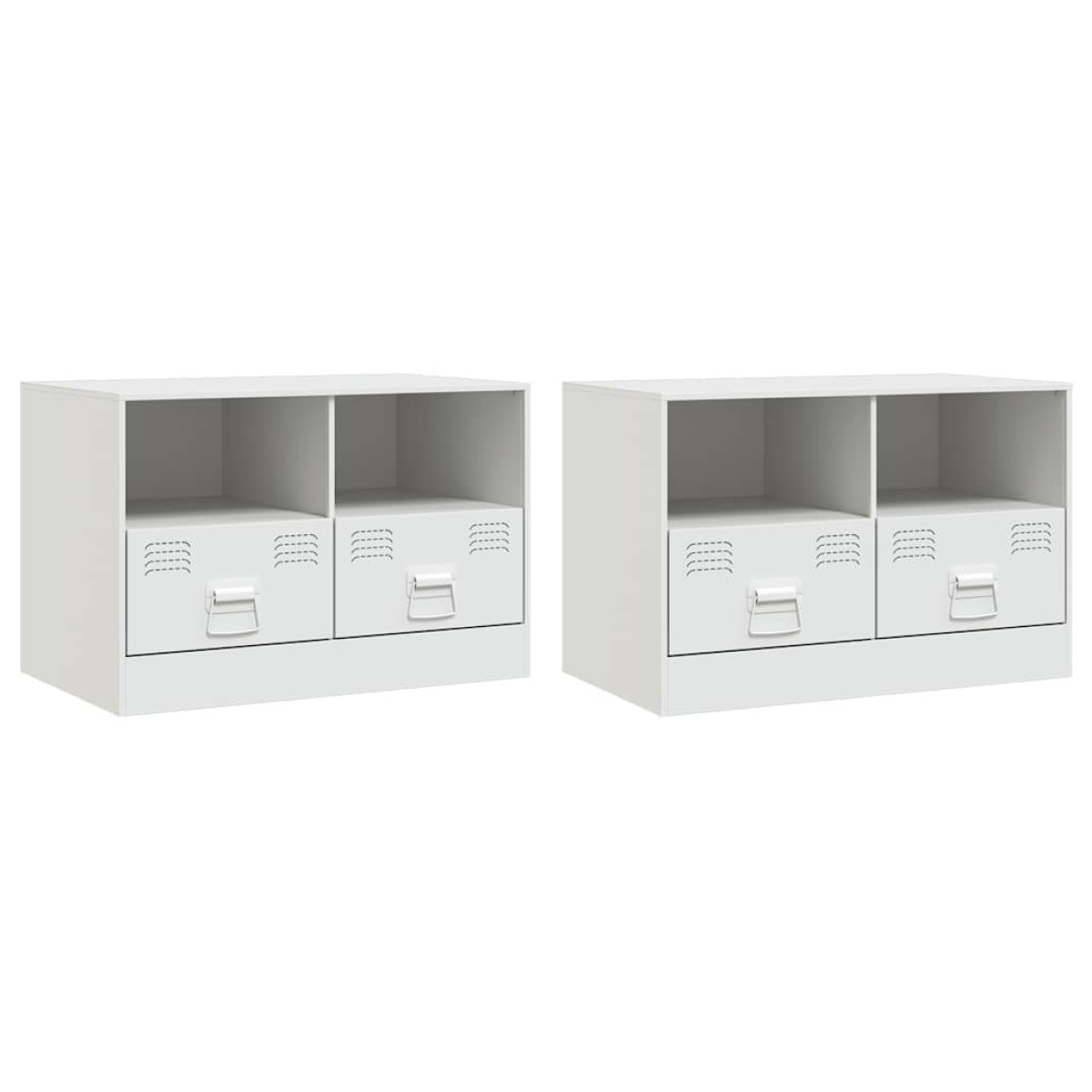 vidaXL Έπιπλα Τηλεόρασης 2 τεμ. Λευκό 67 x 39 x 44 εκ. από Χάλυβα