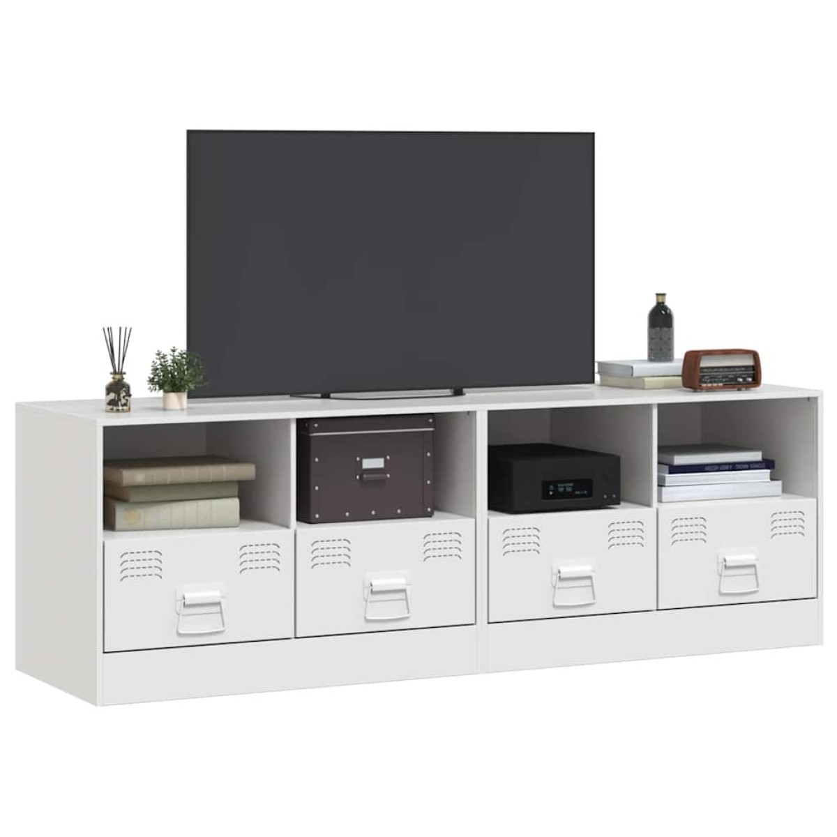 vidaXL Έπιπλα Τηλεόρασης 2 τεμ. Λευκό 67 x 39 x 44 εκ. από Χάλυβα