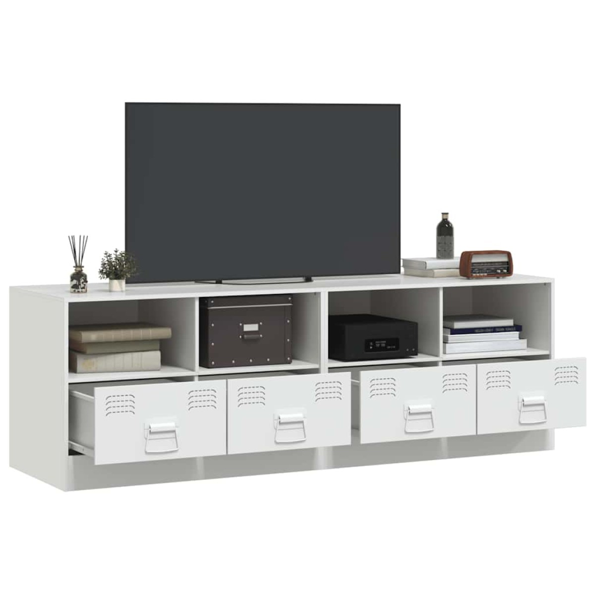 vidaXL Έπιπλα Τηλεόρασης 2 τεμ. Λευκό 67 x 39 x 44 εκ. από Χάλυβα