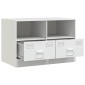 vidaXL Έπιπλα Τηλεόρασης 2 τεμ. Λευκό 67 x 39 x 44 εκ. από Χάλυβα