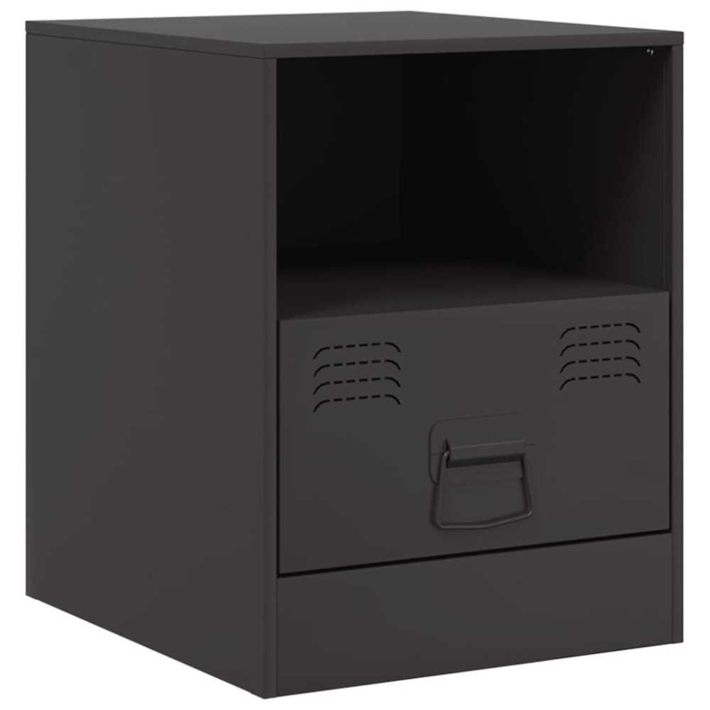 vidaXL Κομοδίνο Μαύρο 34,5 x 39 x 44 εκ. από Χάλυβα