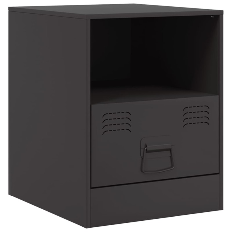 vidaXL Κομοδίνο Μαύρο 34,5 x 39 x 44 εκ. από Χάλυβα