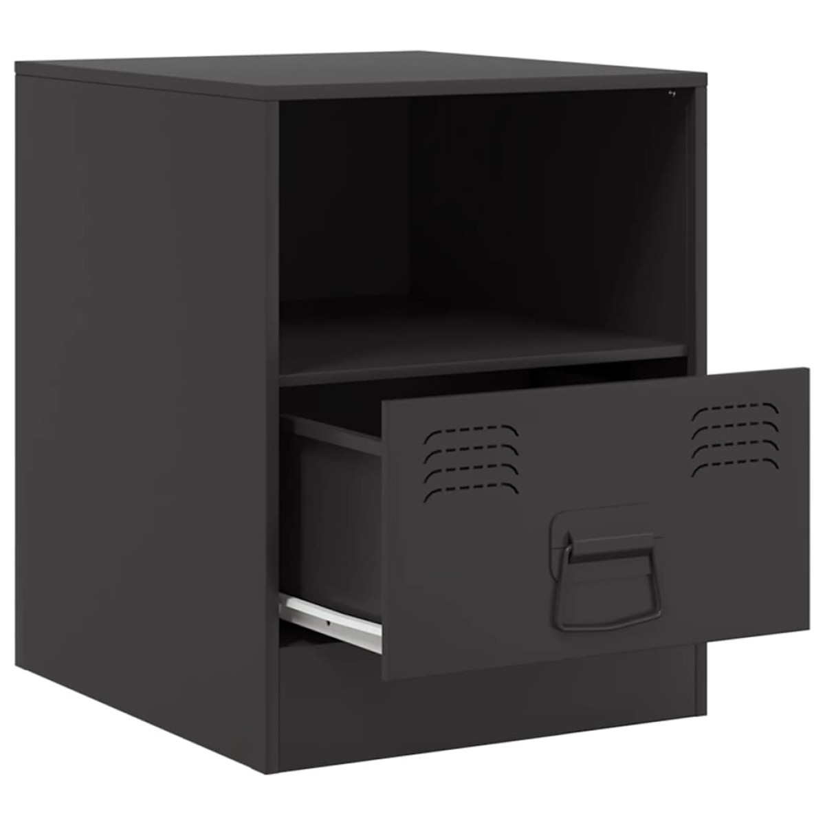 vidaXL Κομοδίνα 2 τεμ. Μαύρα 34,5 x 39 x 44 εκ. από Χάλυβα