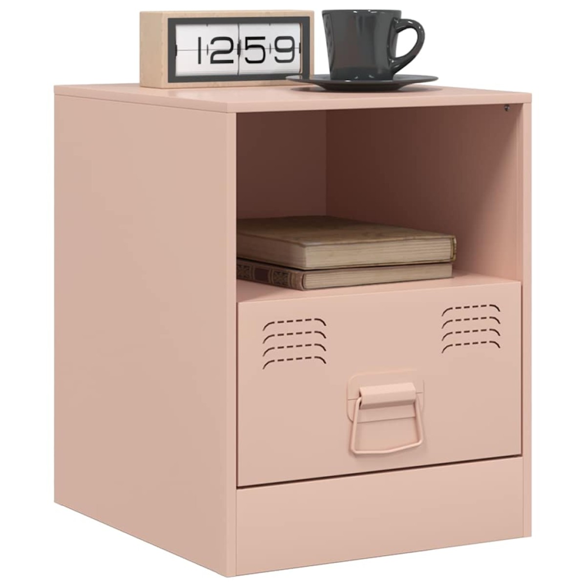 vidaXL Κομοδίνα 2 τεμ. Ροζ 34,5 x 39 x 44 εκ. από Χάλυβα
