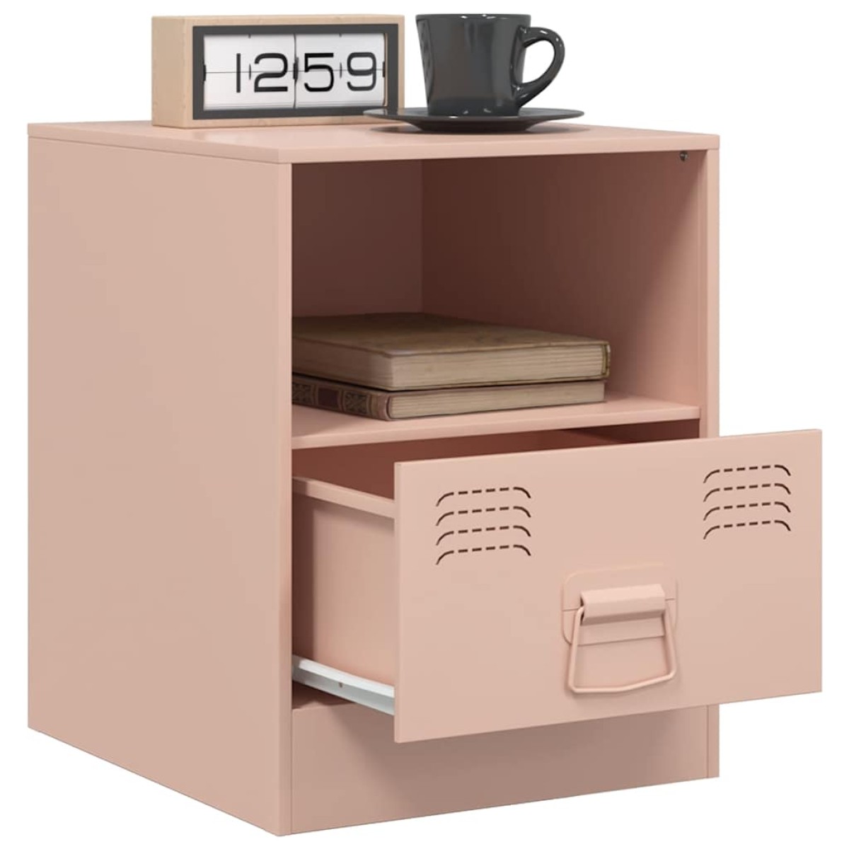 vidaXL Κομοδίνα 2 τεμ. Ροζ 34,5 x 39 x 44 εκ. από Χάλυβα