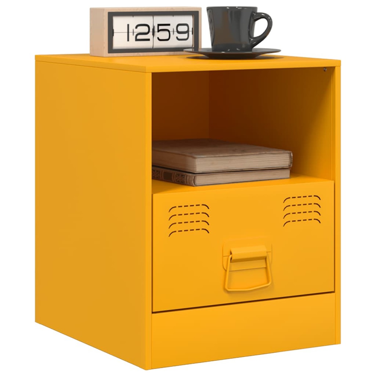 vidaXL Κομοδίνα 2 τεμ. Μουσταρδί 34,5 x 39 x 44 εκ. από Χάλυβα
