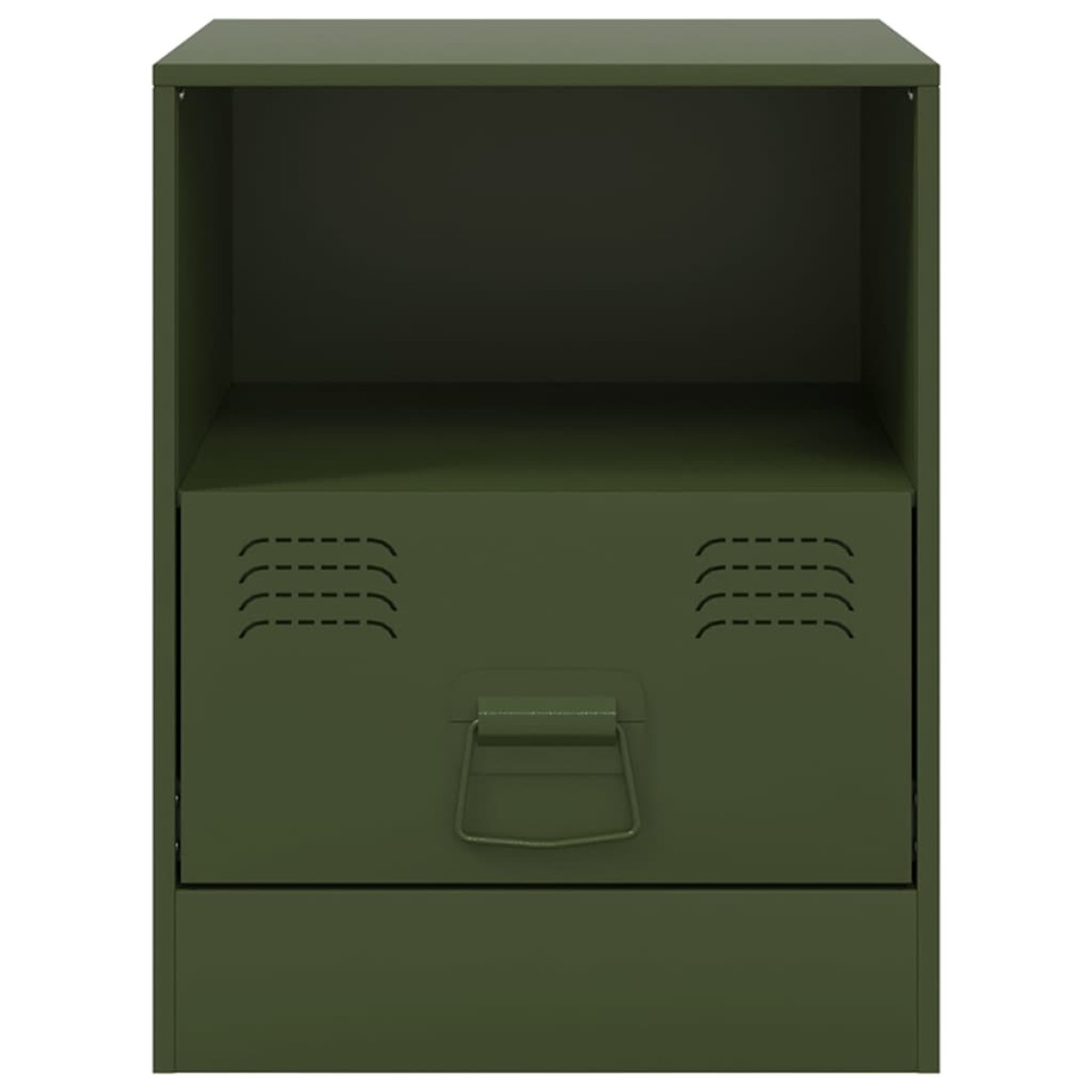 vidaXL Κομοδίνα 2 τεμ. Πράσινο Λαδί 34,5x39x44 εκ. από Χάλυβα