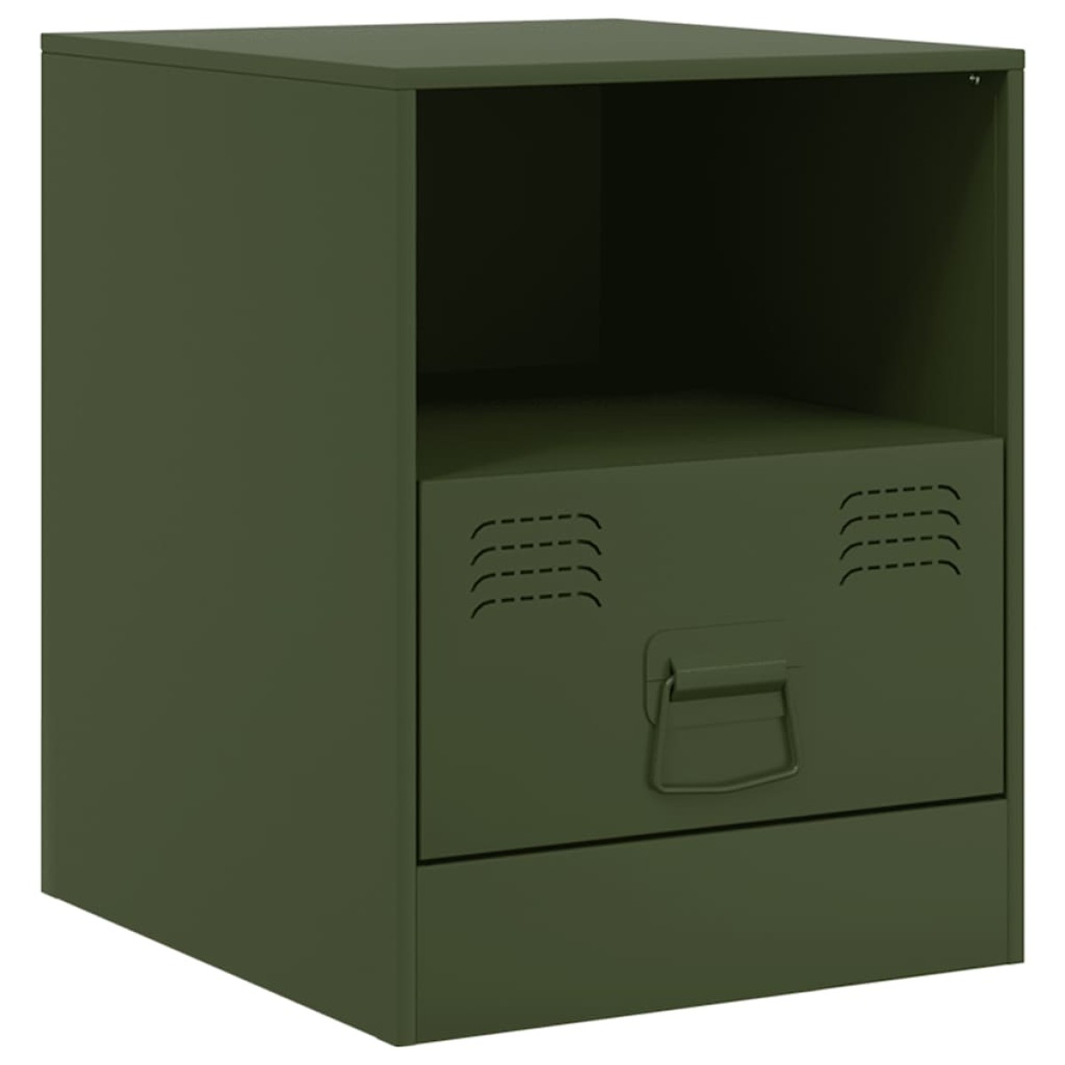vidaXL Κομοδίνα 2 τεμ. Πράσινο Λαδί 34,5x39x44 εκ. από Χάλυβα