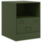 vidaXL Κομοδίνα 2 τεμ. Πράσινο Λαδί 34,5x39x44 εκ. από Χάλυβα