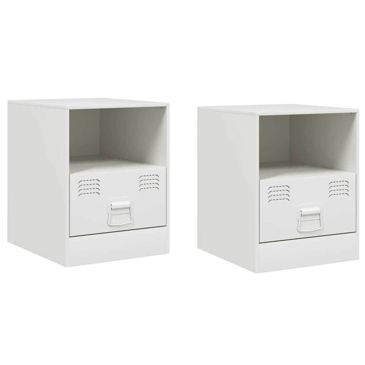 vidaXL Κομοδίνα 2 τεμ. Λευκό 34,5 x 39 x 44 εκ. από Χάλυβα