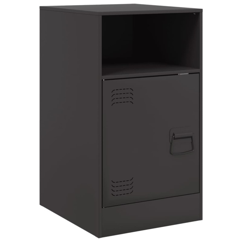 vidaXL Κομοδίνο Μαύρο 34,5x39x62 εκ. από Χάλυβα