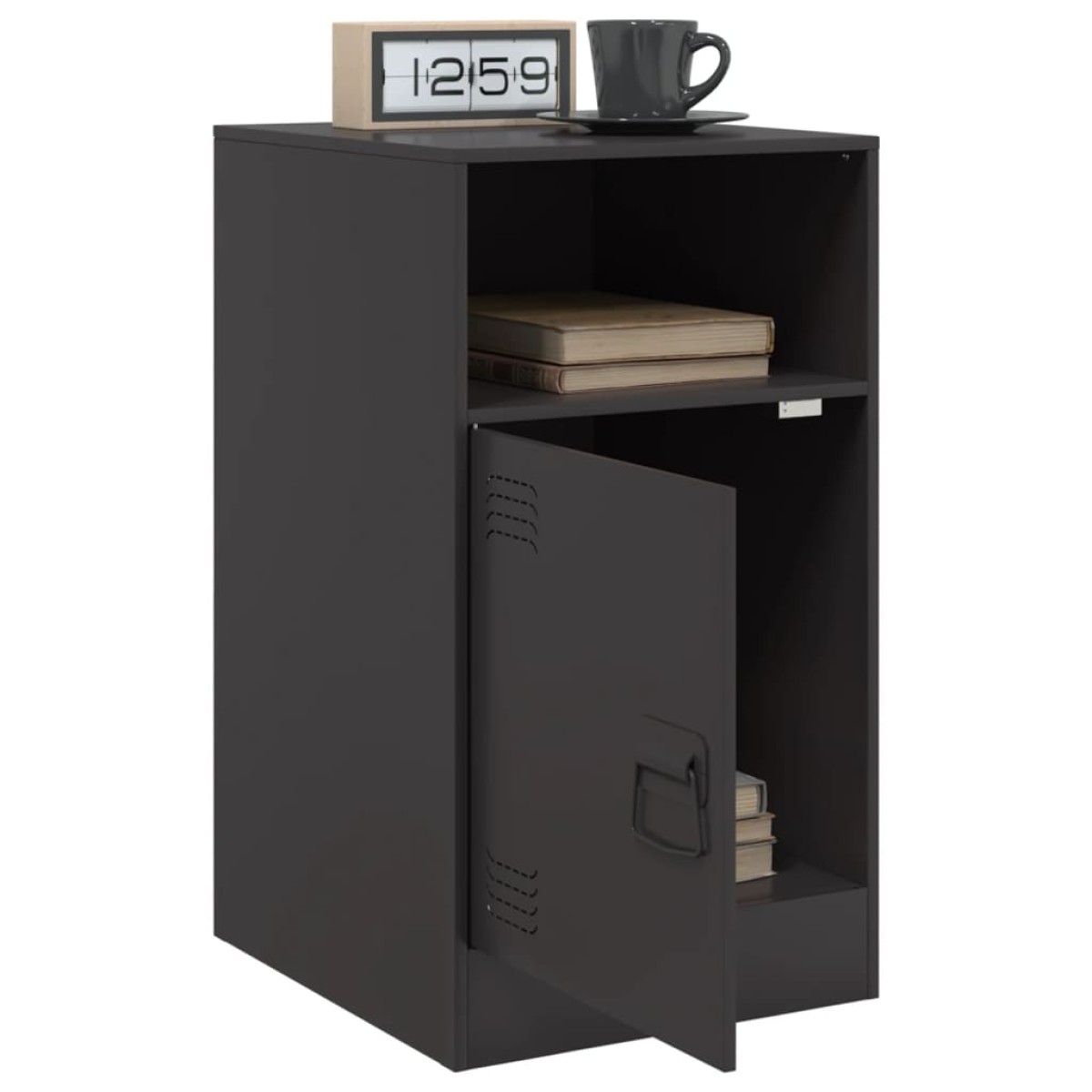 vidaXL Κομοδίνο Μαύρο 34,5x39x62 εκ. από Χάλυβα