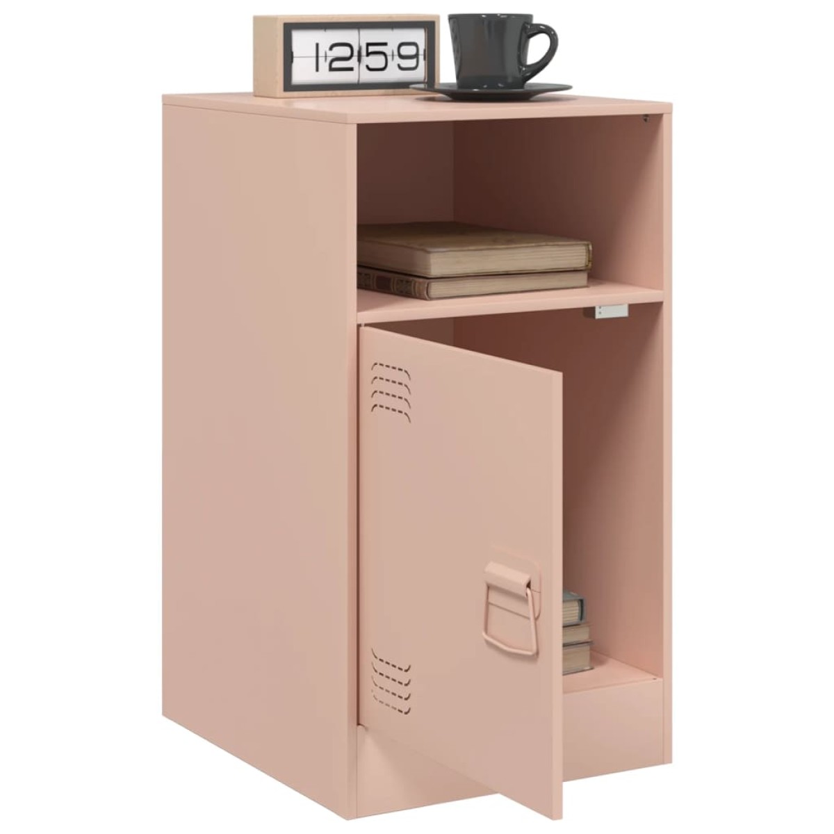vidaXL Κομοδίνα 2 τεμ. Ροζ 34,5x39x62 εκ. από Χάλυβα