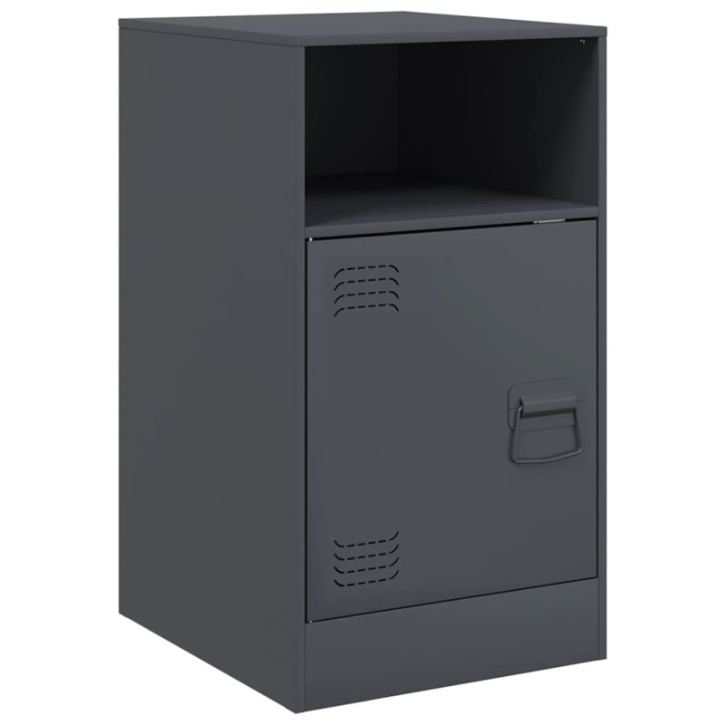vidaXL Κομοδίνο Ανθρακί 34,5x39x62 εκ. από Χάλυβα