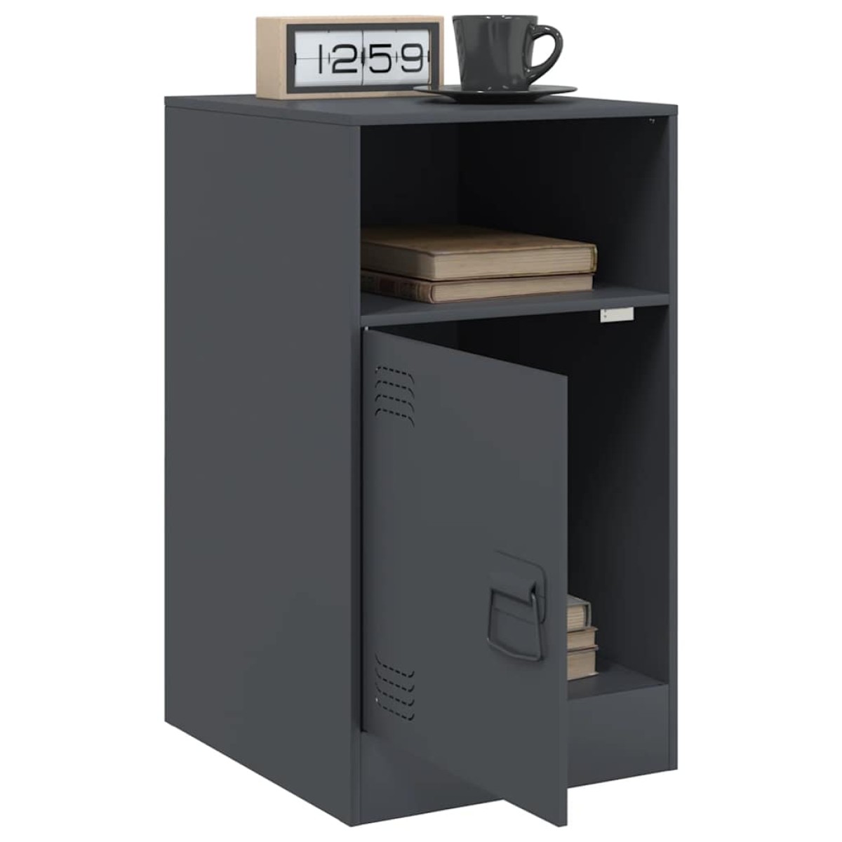 vidaXL Κομοδίνο Ανθρακί 34,5x39x62 εκ. από Χάλυβα