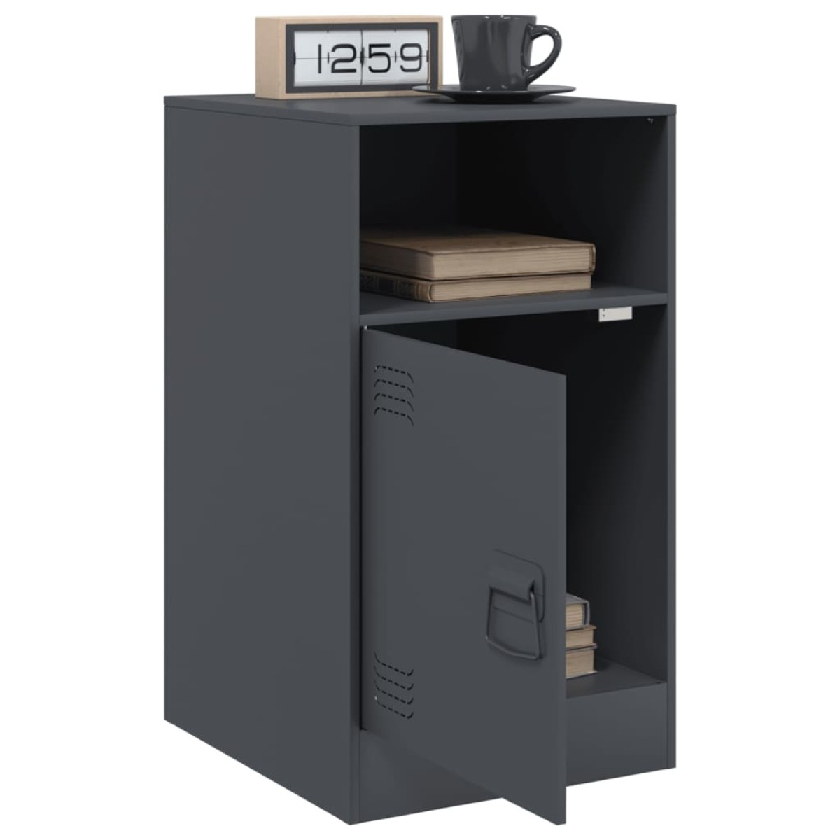 vidaXL Κομοδίνα 2 τεμ. Ανθρακί 34,5x39x62 εκ. από Χάλυβα