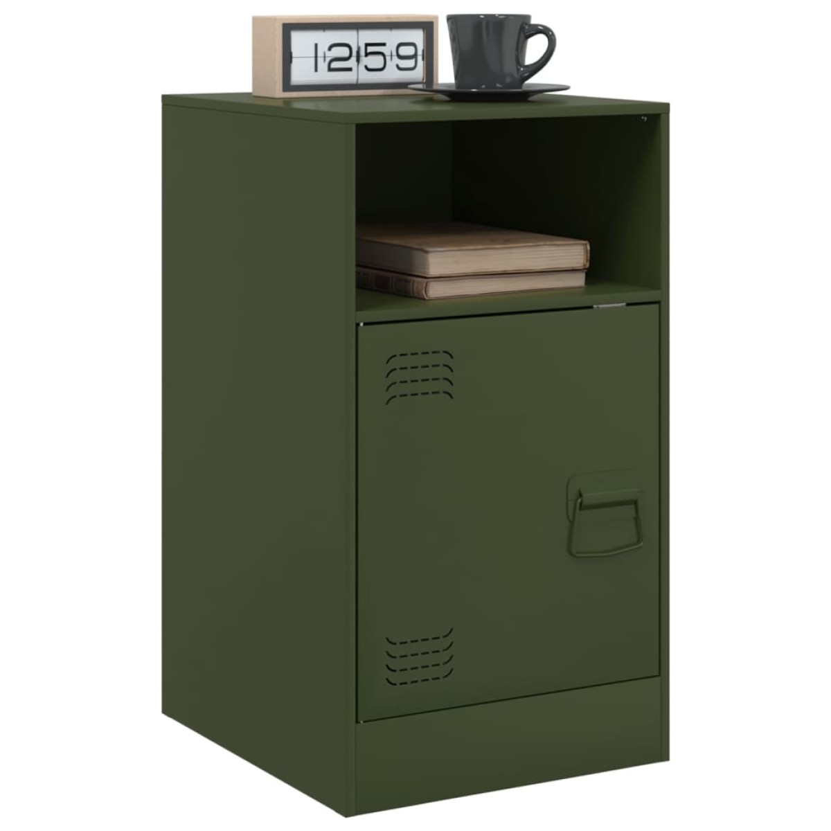vidaXL Κομοδίνα 2 τεμ. Πράσινο Λαδί 34,5x39x62 εκ. από Χάλυβα