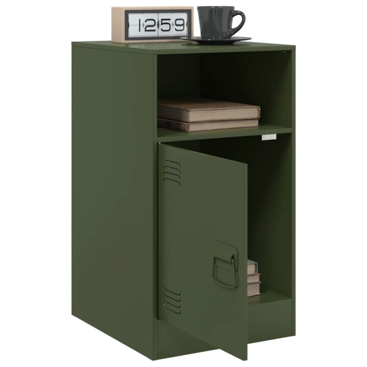 vidaXL Κομοδίνα 2 τεμ. Πράσινο Λαδί 34,5x39x62 εκ. από Χάλυβα