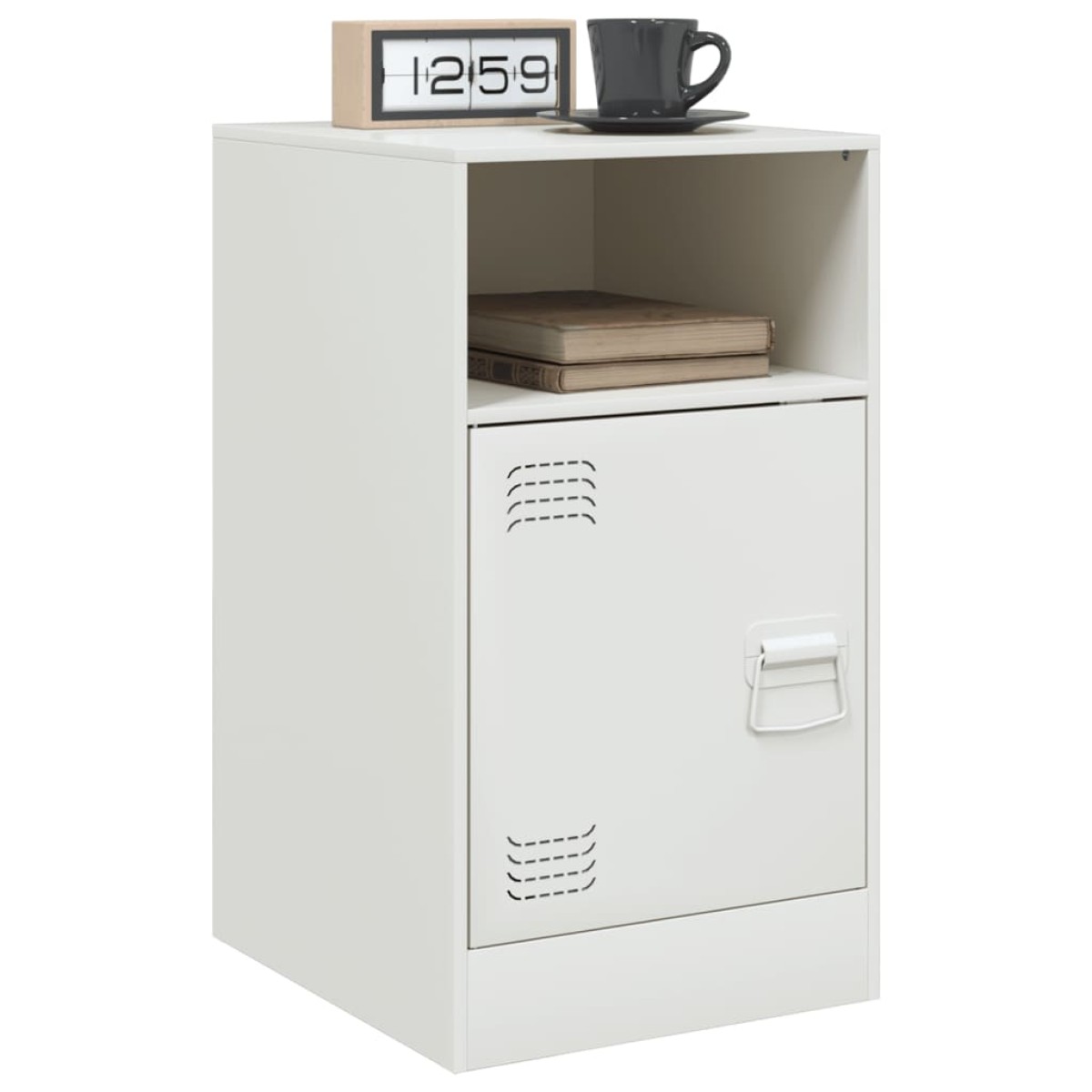 vidaXL Κομοδίνο Λευκό 34,5x39x62 εκ. από Χάλυβα