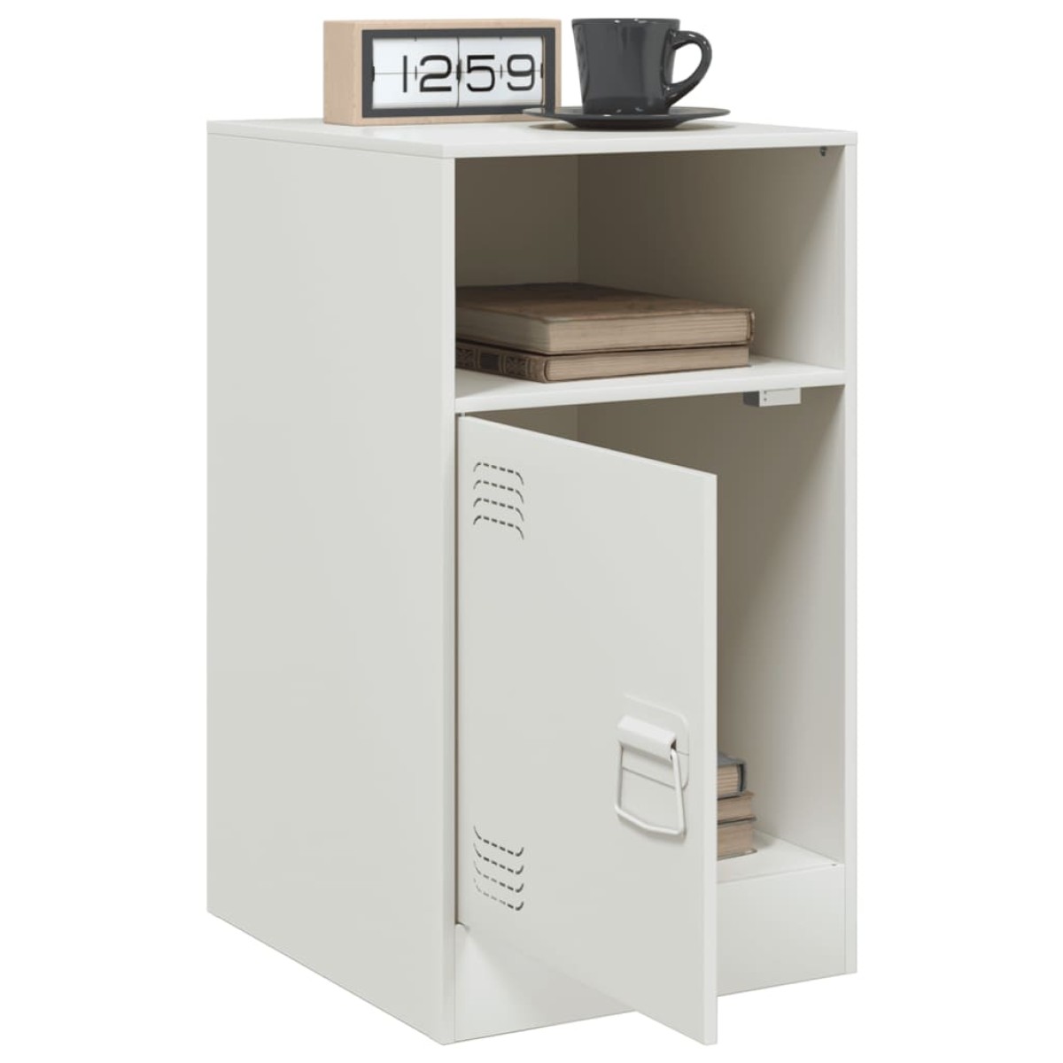 vidaXL Κομοδίνο Λευκό 34,5x39x62 εκ. από Χάλυβα