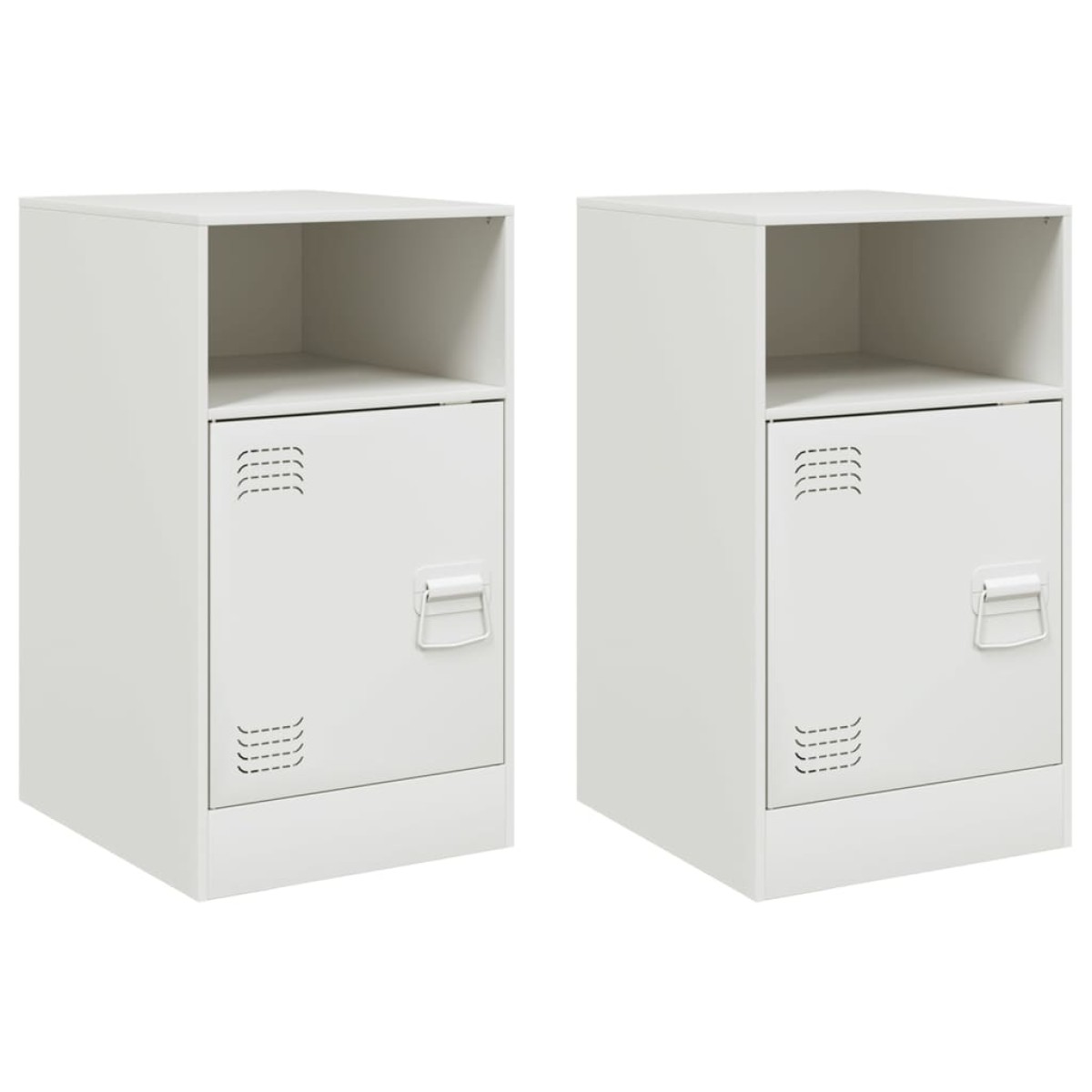 vidaXL Κομοδίνα 2 τεμ. Λευκό 34,5x39x62 εκ. από Χάλυβα