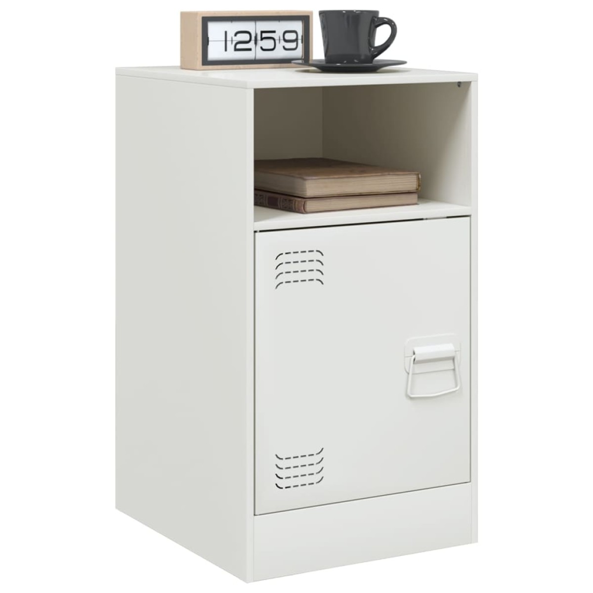 vidaXL Κομοδίνα 2 τεμ. Λευκό 34,5x39x62 εκ. από Χάλυβα
