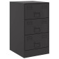 vidaXL Κομοδίνο Μαύρο 34,5x39x62 εκ. από Χάλυβα