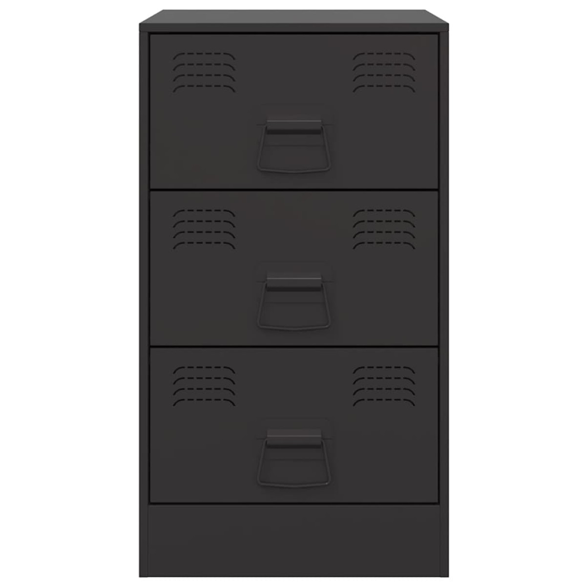 vidaXL Κομοδίνο Μαύρο 34,5x39x62 εκ. από Χάλυβα