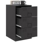 vidaXL Κομοδίνα 2 τεμ. Μαύρα 34,5x39x62 εκ. από Χάλυβα