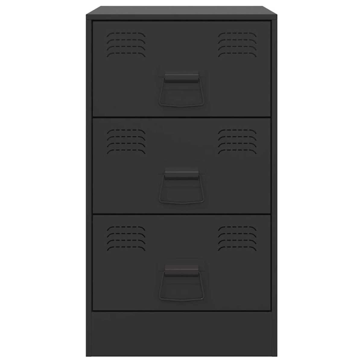 vidaXL Κομοδίνα 2 τεμ. Μαύρα 34,5x39x62 εκ. από Χάλυβα