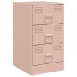 vidaXL Κομοδίνο Ροζ 34,5x39x62 εκ. από Χάλυβα